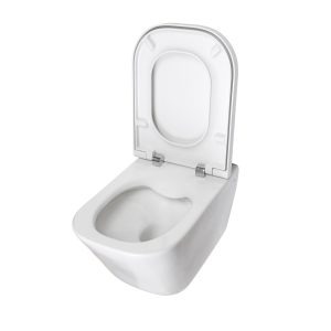 PACK Cuvette suspendue THE GAP SQUARE en porcelaine sans bride Rimless +ABATTANT GAP CHUTE RALENTI