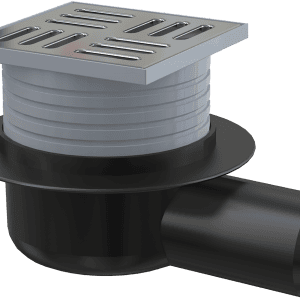 SIPHON EN PP AVEC GRILLE EN INOX 105*105MM TERASSE APV26
