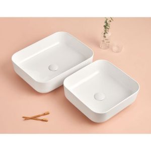 VASQUE  SQUARE CATANIA A POSER 38.5 X 38.5 BLANC BRILLANT