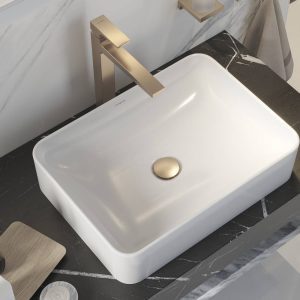 LAVABO XUNIVA Q 550/400 SANS TROU POUR ROBINET ET TROP-PLEIN