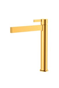 Mitigeur lavabo bec haut avec bonde Doré Brillant BRO001/3-2GL